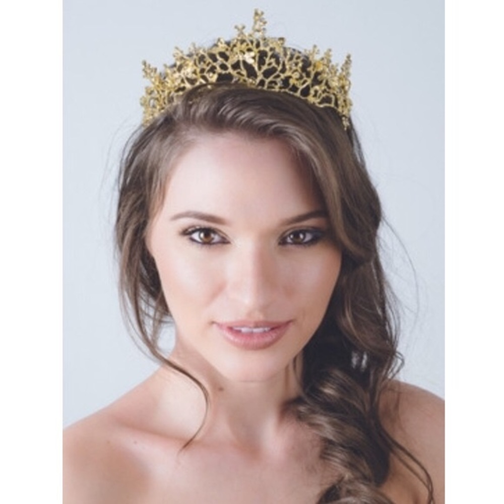 Gold Tiara with Crystals